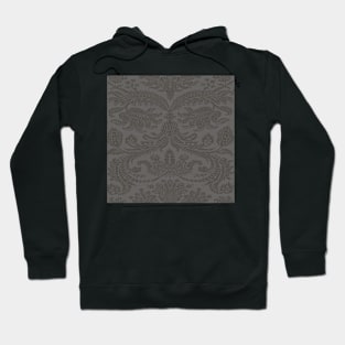 Beige on Sage Gray Royal Medieval Damask Scrolls Hoodie